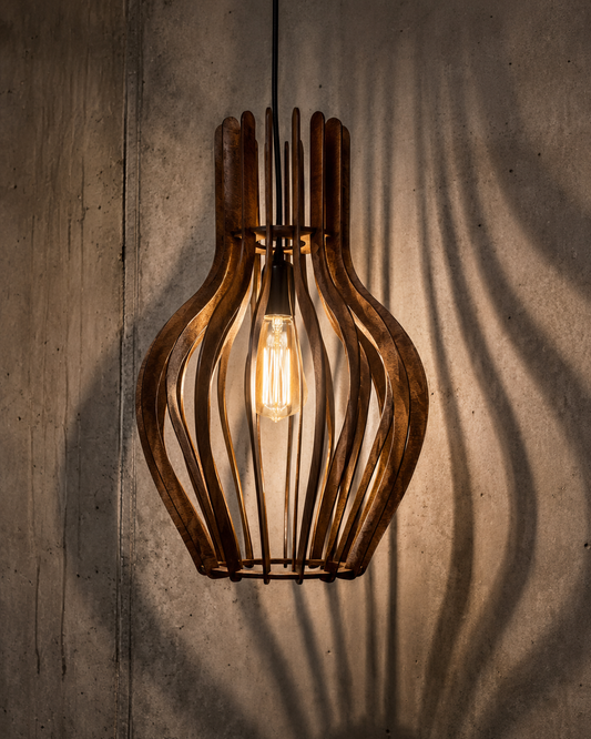 Organic Pendant Light Shade | Wooden Pendant Light Shade – Since Crafts