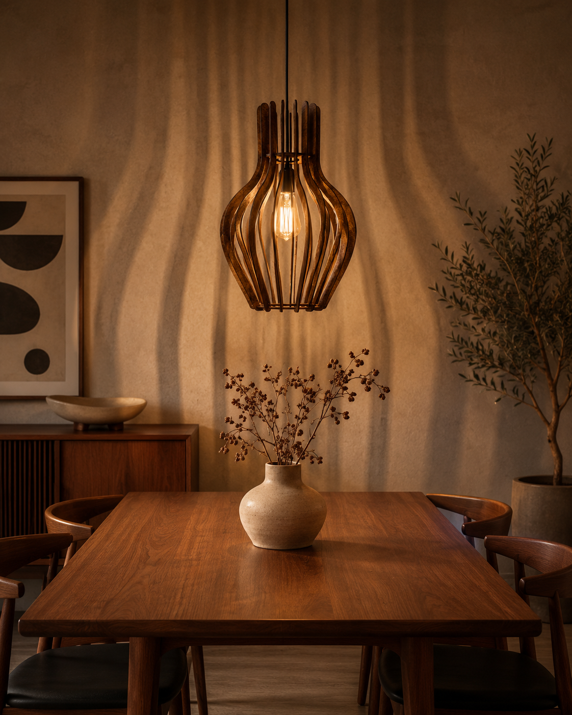 Organic Pendant Light Shade | Wooden Pendant Light Shade – Since Crafts