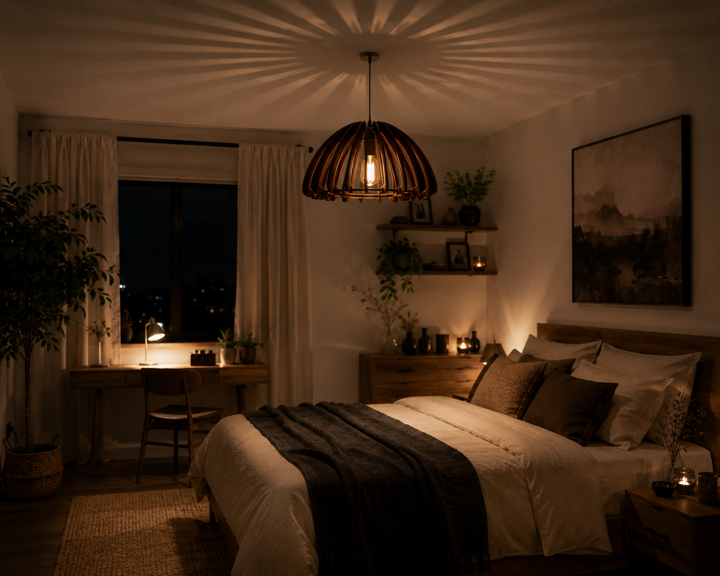 Aurora Dome Pendant Light Shade | Wooden Pendant Light Shade – Since Crafts