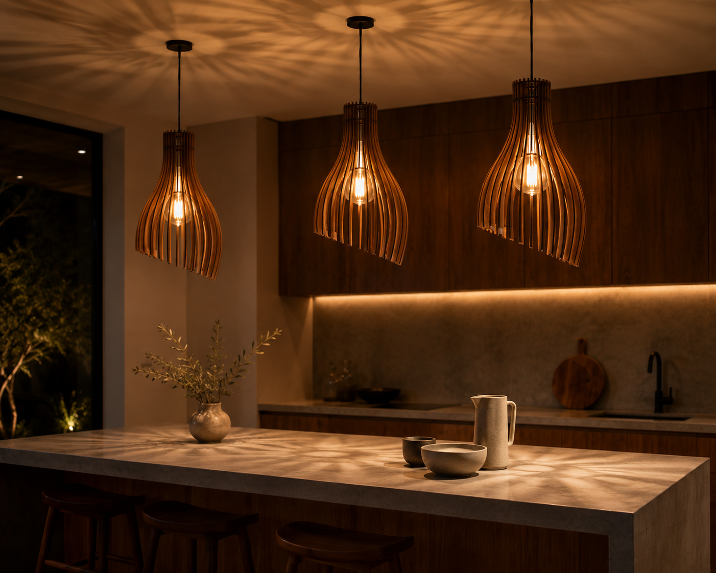 Contour Pendant Light Shade | Wooden Pendant Light Shade – Since Crafts