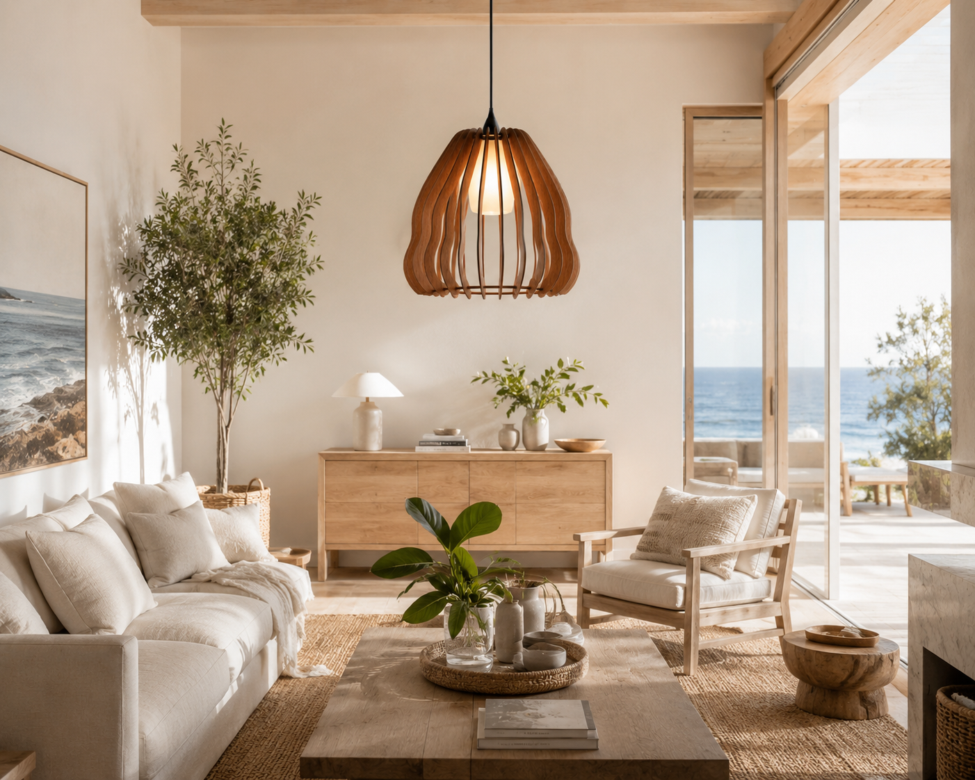 Organic Wooden Pendant Light Shade | Modern Parametric Hanging Lamp | Handmade Designer Lighting