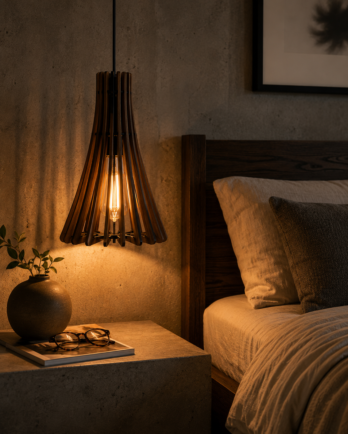 Organic Walnut Wooden Pendant Light | Wooden Pendant Light Shade – Since Crafts