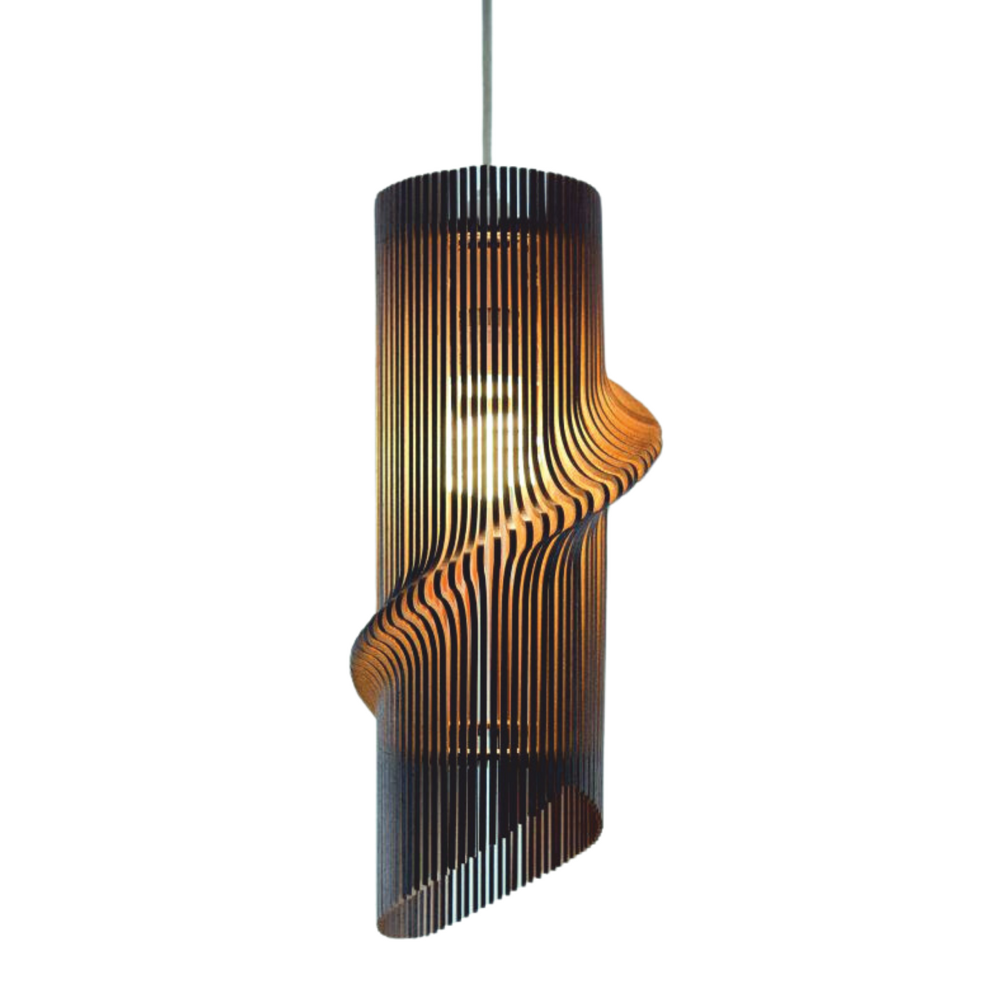 Organic Spiral Pendant Light | Wooden Pendant Light Shade – Since Crafts