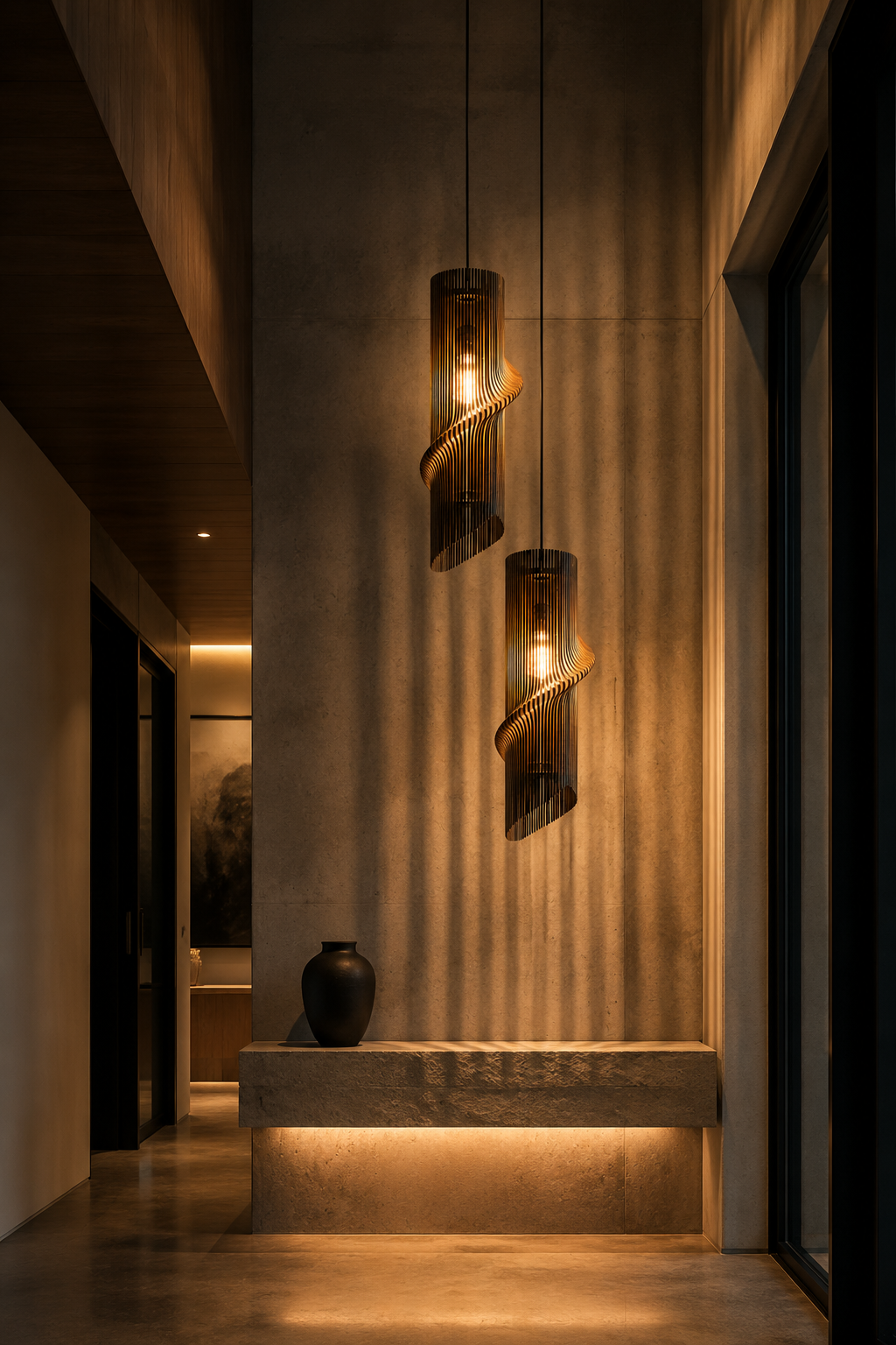 Organic Spiral Pendant Light | Wooden Pendant Light Shade – Since Crafts