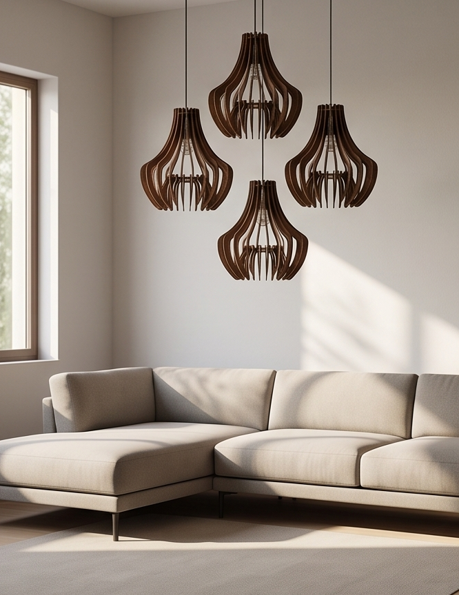 Aurora Pendant Light | Wooden Pendant Light Shade – Since Crafts